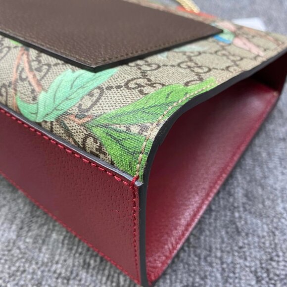 100% Authentic GUCCI Padlock Multicolor Tian Print GG Canvas Shoulder Bag - Picture 5 of 16